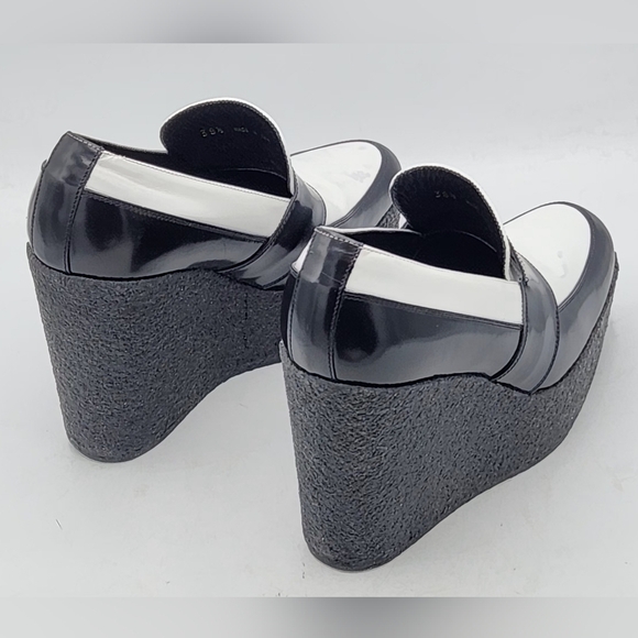 Céline Wedge Loafers Black White Colorblock Size 38.5 , 7 - 7.5 US - Picture 4 of 16